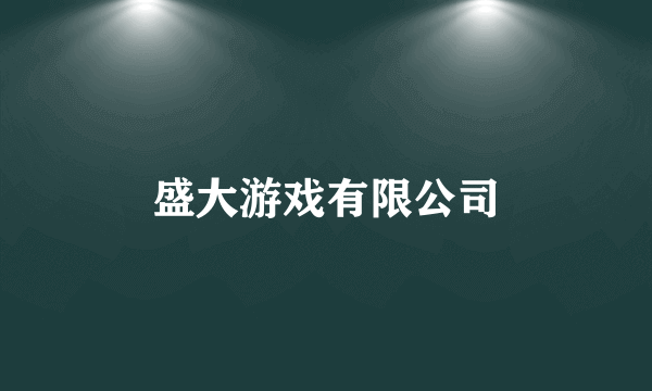 盛大游戏有限公司