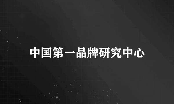 中国第一品牌研究中心