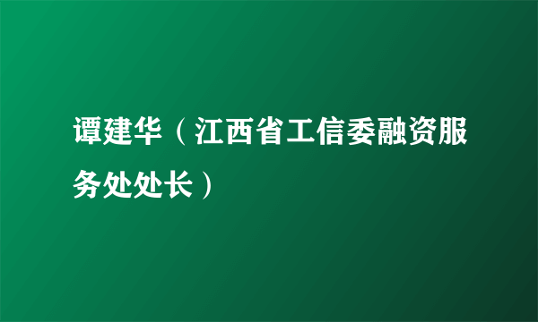 谭建华（江西省工信委融资服务处处长）