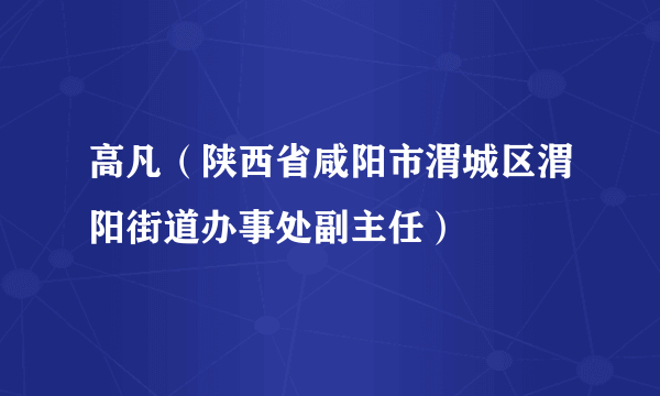 高凡（陕西省咸阳市渭城区渭阳街道办事处副主任）