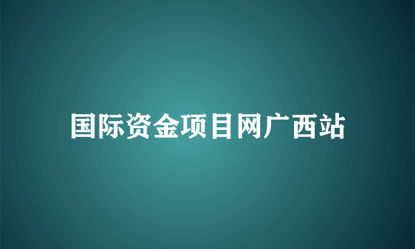 国际资金项目网广西站