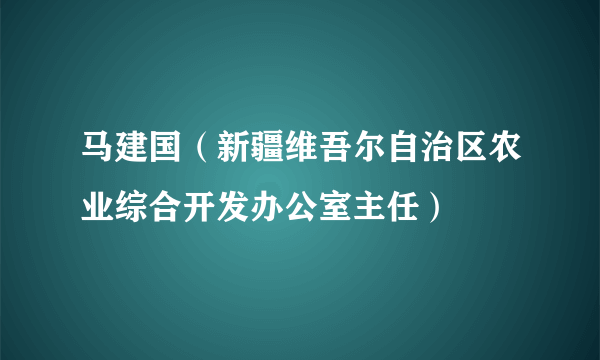 马建国（新疆维吾尔自治区农业综合开发办公室主任）