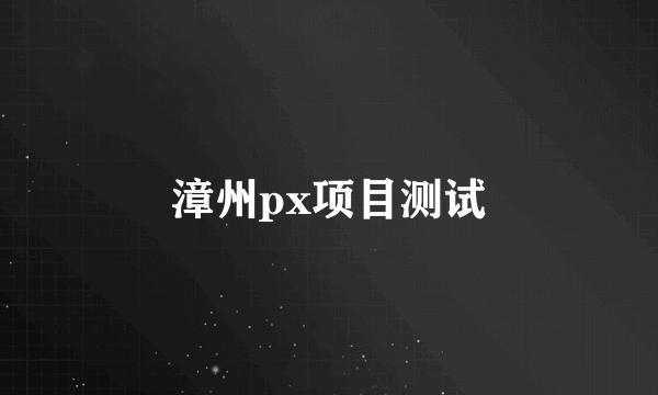 漳州px项目测试