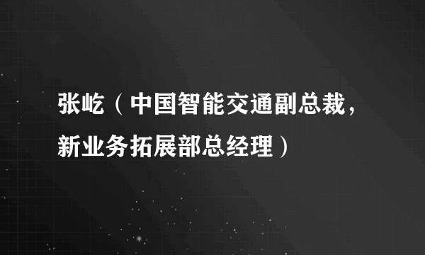 张屹（中国智能交通副总裁，新业务拓展部总经理）