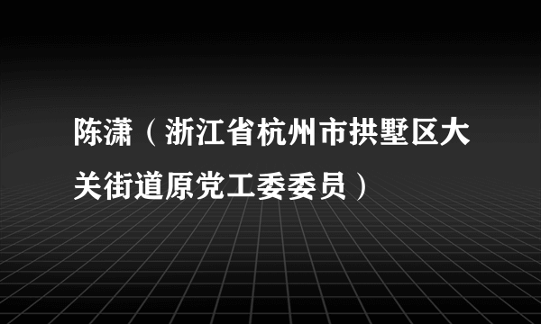 陈潇（浙江省杭州市拱墅区大关街道原党工委委员）