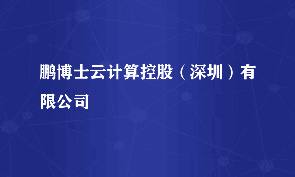 鹏博士云计算控股（深圳）有限公司