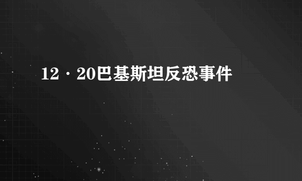 12·20巴基斯坦反恐事件