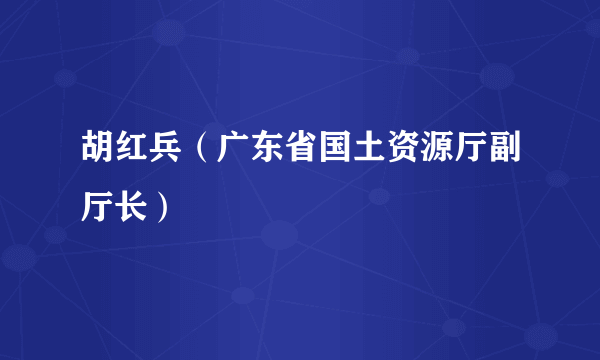 胡红兵（广东省国土资源厅副厅长）