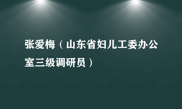 张爱梅（山东省妇儿工委办公室三级调研员）