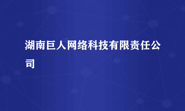 湖南巨人网络科技有限责任公司