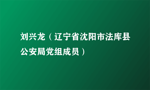 刘兴龙（辽宁省沈阳市法库县公安局党组成员）