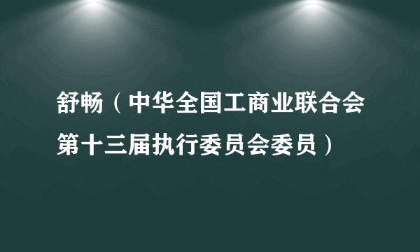 舒畅（中华全国工商业联合会第十三届执行委员会委员）