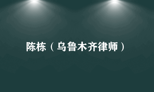 陈栋（乌鲁木齐律师）