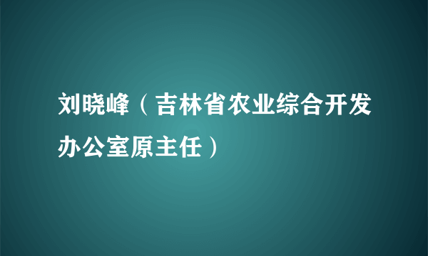 刘晓峰（吉林省农业综合开发办公室原主任）