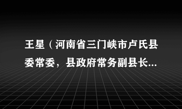 王星（河南省三门峡市卢氏县委常委，县政府常务副县长、党组副书记）