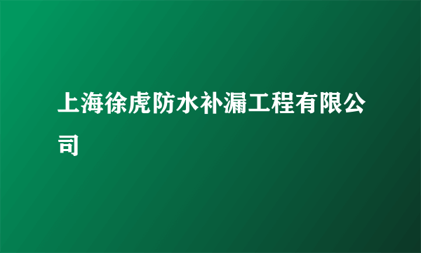 上海徐虎防水补漏工程有限公司