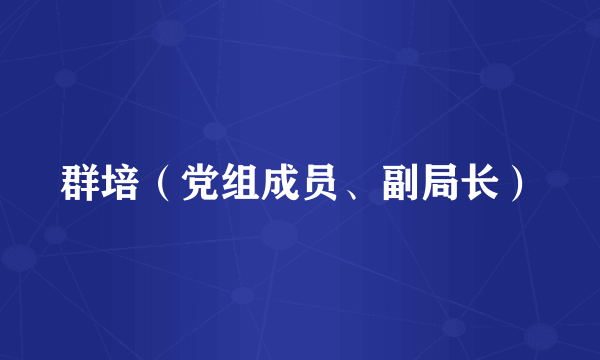 群培（党组成员、副局长）