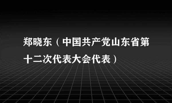 郑晓东（中国共产党山东省第十二次代表大会代表）