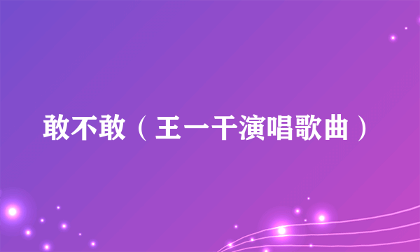 敢不敢（王一干演唱歌曲）