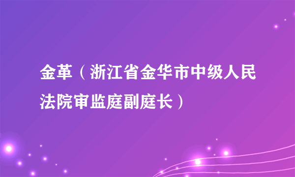 金革（浙江省金华市中级人民法院审监庭副庭长）