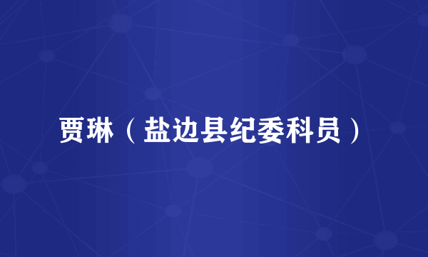 贾琳（盐边县纪委科员）