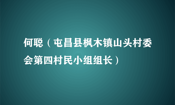 何聪（屯昌县枫木镇山头村委会第四村民小组组长）