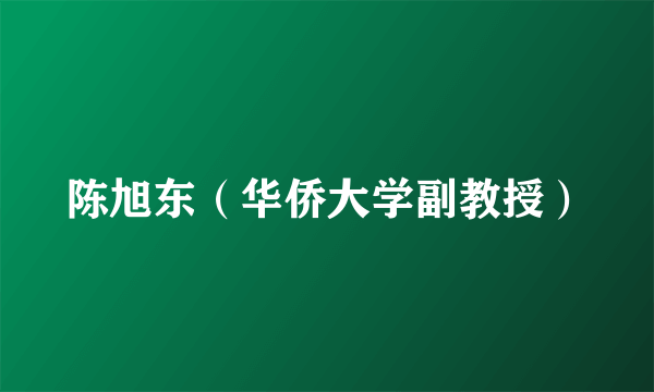 陈旭东（华侨大学副教授）
