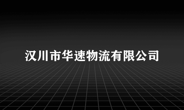 汉川市华速物流有限公司