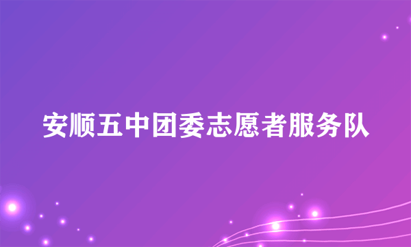 安顺五中团委志愿者服务队
