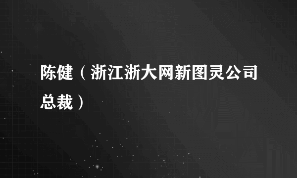 陈健（浙江浙大网新图灵公司总裁）