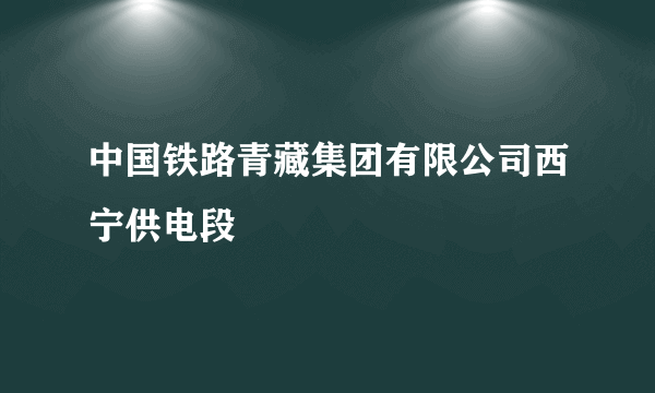 中国铁路青藏集团有限公司西宁供电段