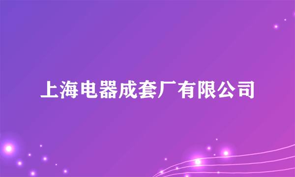 上海电器成套厂有限公司