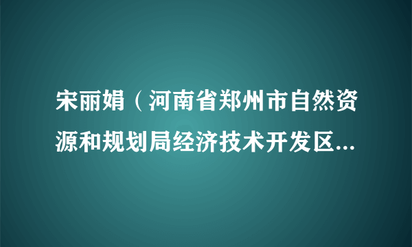 宋丽娟（河南省郑州市自然资源和规划局经济技术开发区分局党支部委员）
