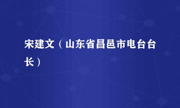 宋建文（山东省昌邑市电台台长）
