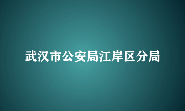 武汉市公安局江岸区分局
