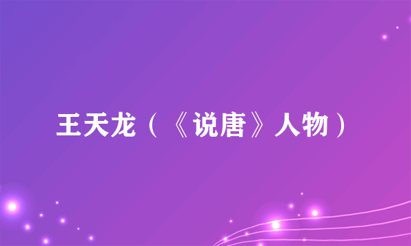 王天龙（《说唐》人物）