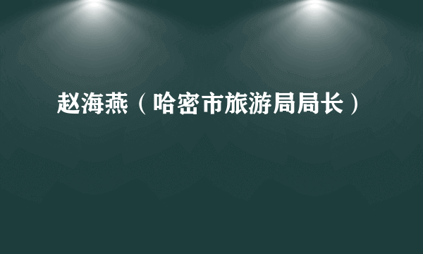 赵海燕（哈密市旅游局局长）