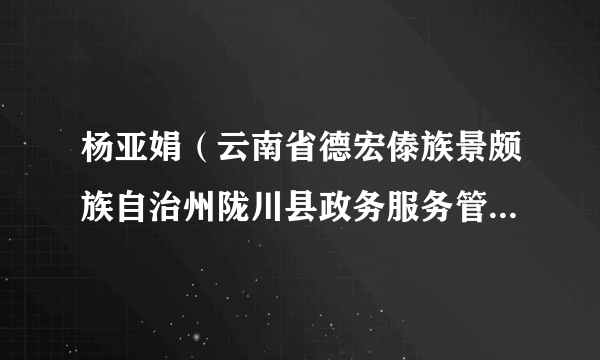 杨亚娟（云南省德宏傣族景颇族自治州陇川县政务服务管理局副局长）