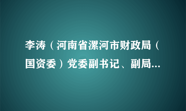 李涛（河南省漯河市财政局（国资委）党委副书记、副局长（副主任）、政府国资委主任）
