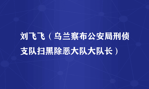 刘飞飞（乌兰察布公安局刑侦支队扫黑除恶大队大队长）