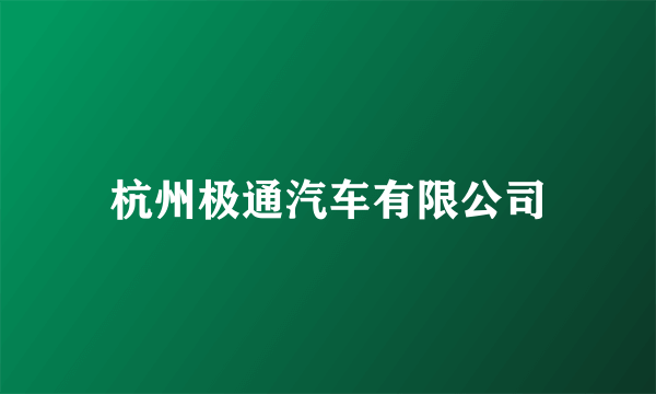 杭州极通汽车有限公司