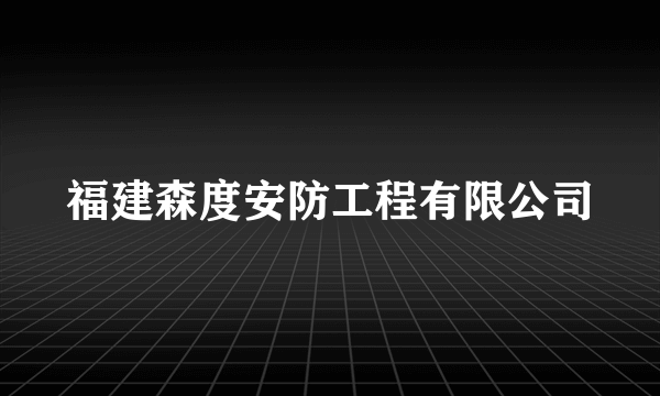 福建森度安防工程有限公司