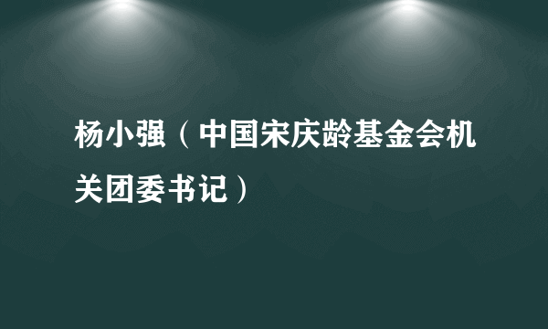 杨小强（中国宋庆龄基金会机关团委书记）