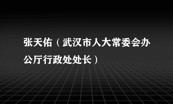 张天佑（武汉市人大常委会办公厅行政处处长）