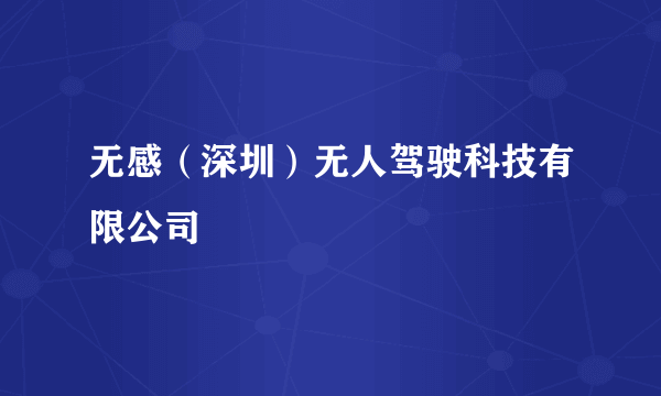 无感（深圳）无人驾驶科技有限公司