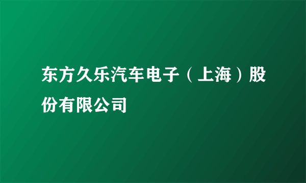 东方久乐汽车电子（上海）股份有限公司