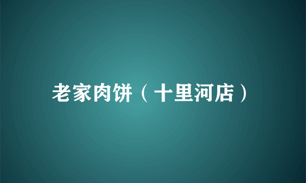老家肉饼（十里河店）