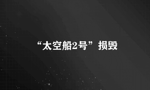 “太空船2号”损毁