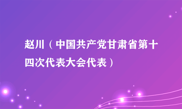 赵川（中国共产党甘肃省第十四次代表大会代表）