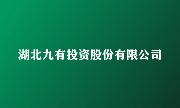 湖北九有投资股份有限公司